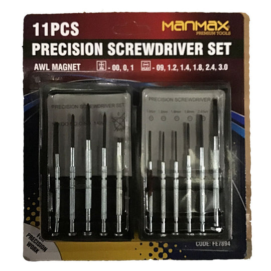 Manmax Precision Screwdriver Set 11 Piece