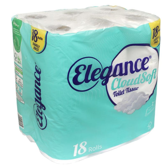 Elegance Cloudsoft Toilet Rolls 18 Pack - Case of 3