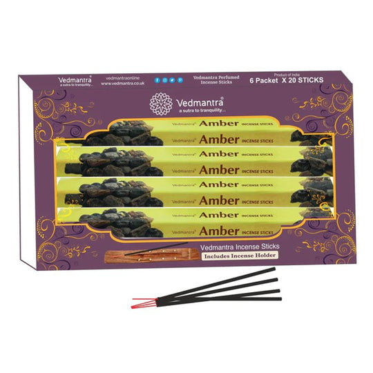Vedmantra Amber Incense Sticks 6 Pack
