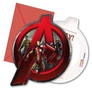 Disney Avengers Party Invitations 6 Pack