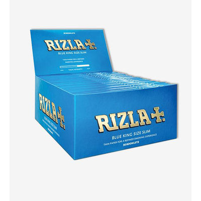 RIZLA+ Thin Blue Quality Paper 50 King Size Slim Booklets