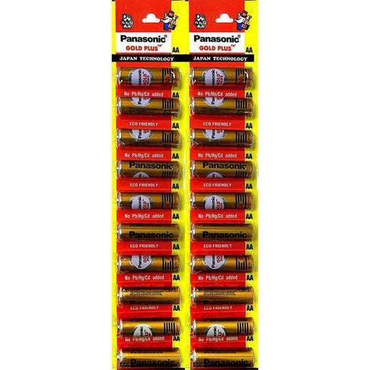 Panasonic Zinc Carbon AA Battery 8 Pack 4 + 4 - Case of 20