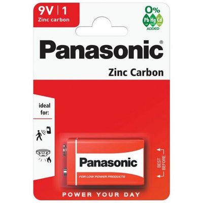 Panasonic Zinc Carbon Battery 9V - Case of 12 6F22R 6F22RB1