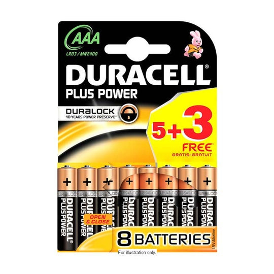 Duracell AAA 5+3 Batteries