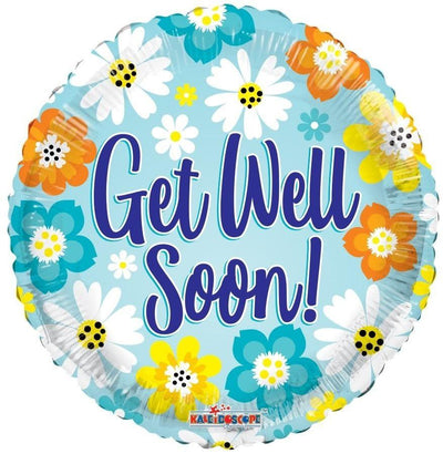 "Get Well Soon" Design Foil Balloon Bright Colours 18"