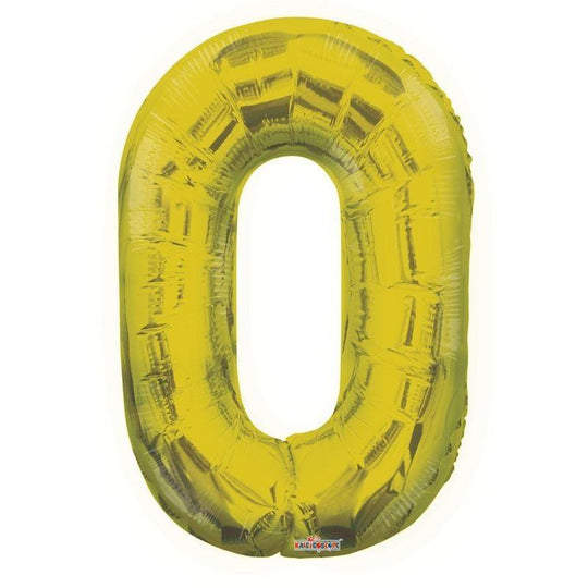 Number 0 Foil Balloon 34" Gold