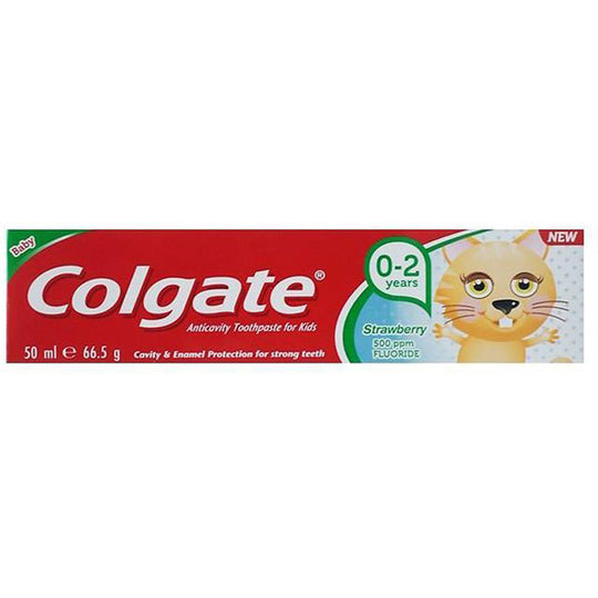 Colgate Anticavity Toothpaste For Kids Baby 0-2 Years Strawberry 50ml - Case of 12