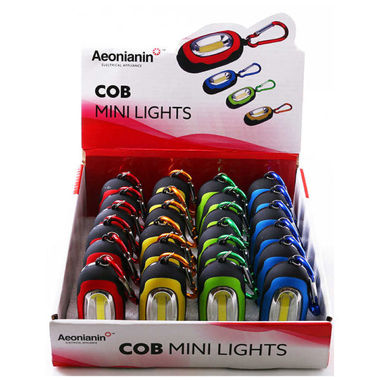 aeonianin COB Mini LED Keyring Torch Light with Battery