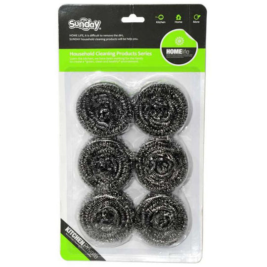 Sunday Stainless Steel Scourers 6 Pack