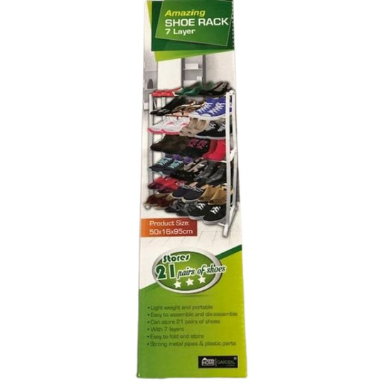 Amazing Shoe Rack White 7 Tier