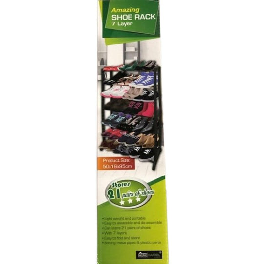 Amazing Shoe Rack Black 7 Tier