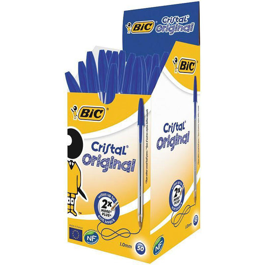BiC Ballpoint Pen Cristal Original Blue Fine 50 Pack