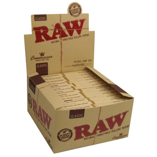 RAW Rolling Papers & Tips Booklet King Size Slim Connoisseur - Case of 24