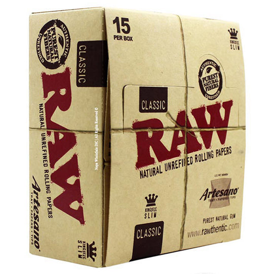 RAW Rolling Papers Classic Artesano King Size Slim - Case of 15