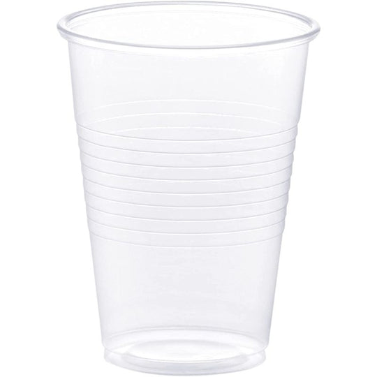 Delight Plus Disposable Plastic Drinking Cups Half Pint Clear 15 Pack