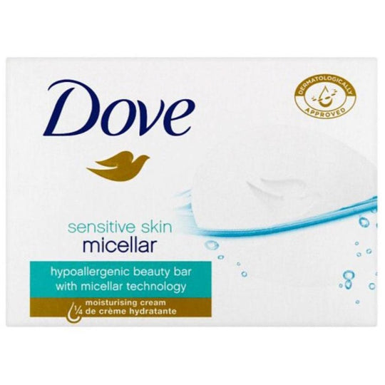 Dove Soap Sensitive Skin Micellar Hypoallergenic Beauty Bar 100g - Case of 48