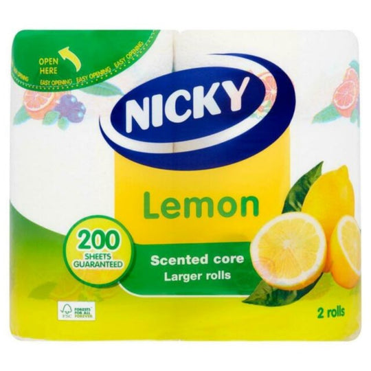 Nicky Kitchen Towel Lemon 2 Roll Pack - Case of 8