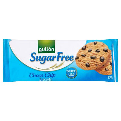 Gullon Sugar Free Choco Chip Biscuits 125g - Case of 12