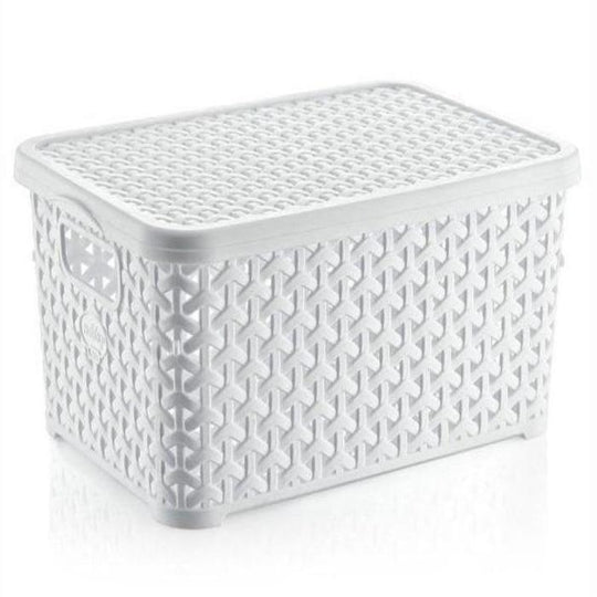 Hobby Rattan Storage Box With Lid 10Ltrs