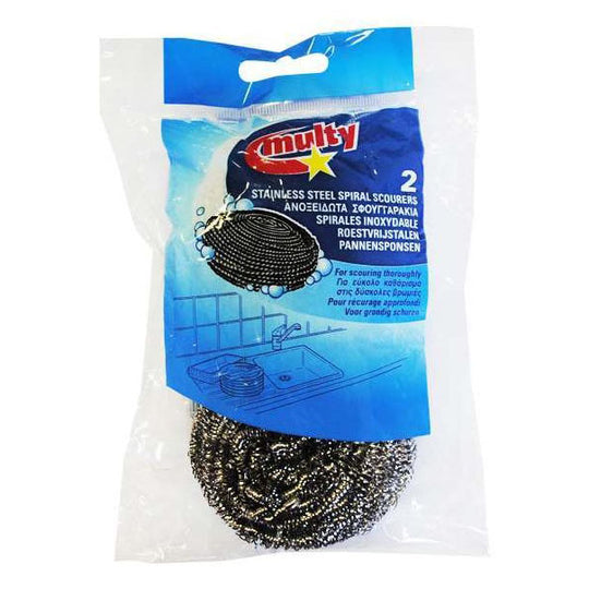 Multy Stainless Steel Scourers Twin Pack