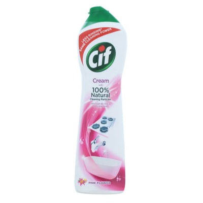 Cif Cream 100% Natural Cleaning Particles Pink Flower 500ml