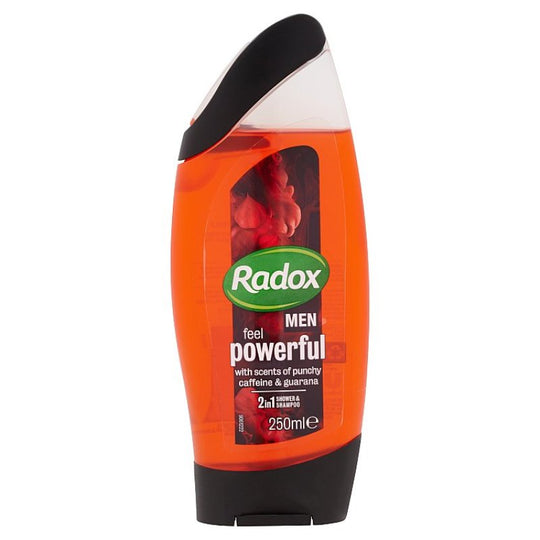 Radox Men 2 in 1 Shower Gel & Shampoo Feel Powerful Caffeine & Guarana 250ml