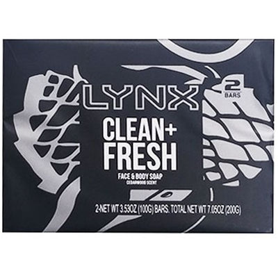 LYNX Face & Body Soap Twin Pack Clean & Fresh 2 x 100g