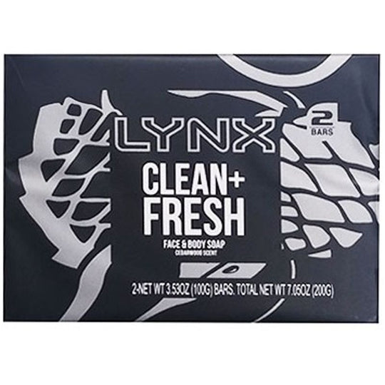 LYNX Face & Body Soap Twin Pack Clean & Fresh 2 x 100g