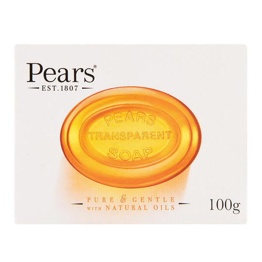 Pears Transparent Amber Soap Bar Pure & Gentle with Natural Oils 100g - Case of 12