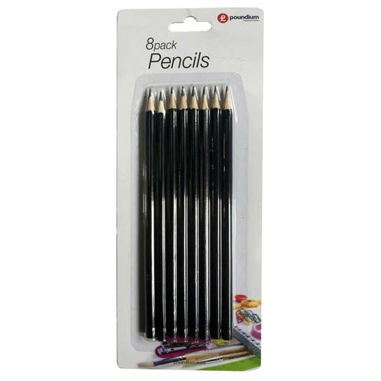 8pc Black Pencils