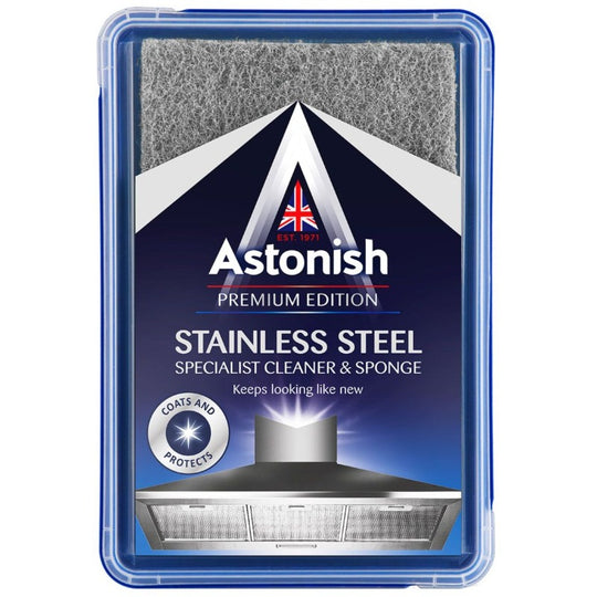 Astonish Premium Edition Stainless Steel Specialist Cleaner with Sponge 250g - Case of 6