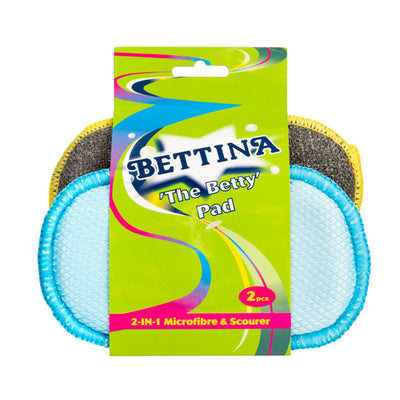 Bettina 'The Betty Pad' 2 in 1 Microfibre & Scourer Twin Pack