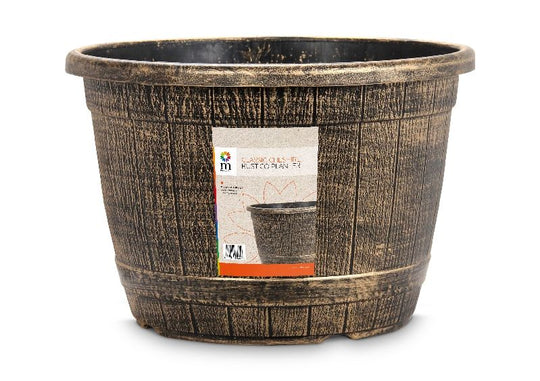 Rustico Planter 34cm x 25cm Black with Bronze