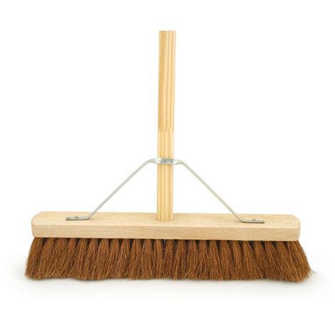 Charles Bentley Complete Broom Soft Coco 18” with Wooden Handle & Metal Support Stay