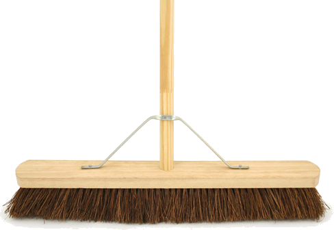 Charles Bentley Complete Broom with Wooden Handle & Metal Support Stay Stiff Bassine Platform 24”