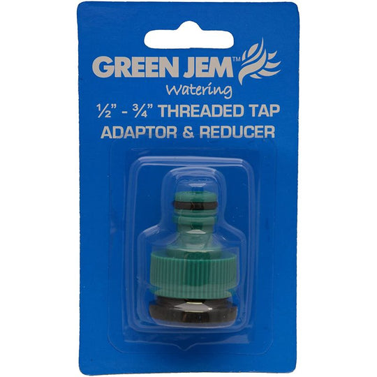 Green Jem Standard Threaded Tap Adaptor & Reducer 1/2"-3/4"