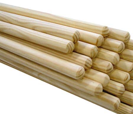 Wooden Broom Handle Elliotis Pine FSC 1.2m x 23.5mm