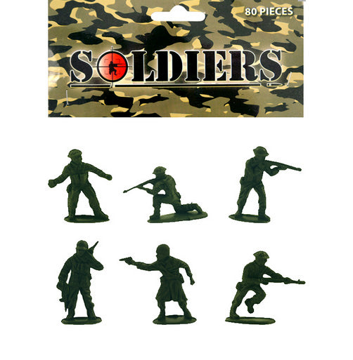 80 piece bag of Plastic Toy Soldiers