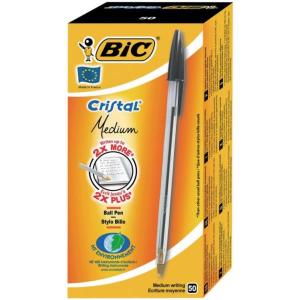 BiC Ballpoint Pen Cristal Black Medium 50 Pack