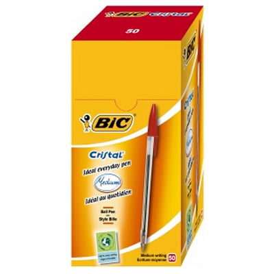 BiC Ballpoint Pen Cristal Red Medium 50 Pack