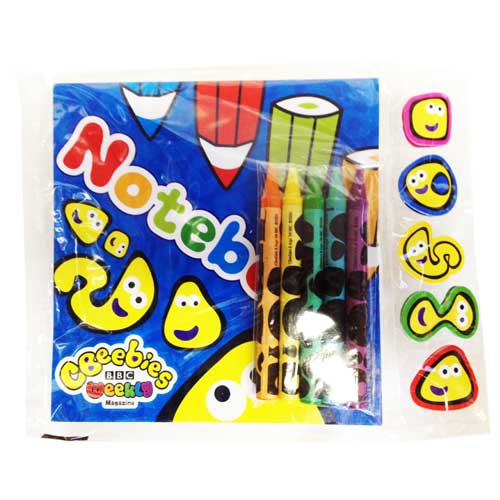 Cbeebies Notebook with crayons