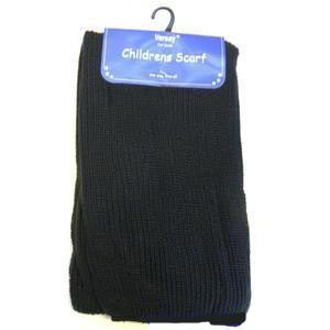 Childs black knitted scarf