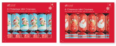 6 pack Mini 6 inch cute Christmas crackers