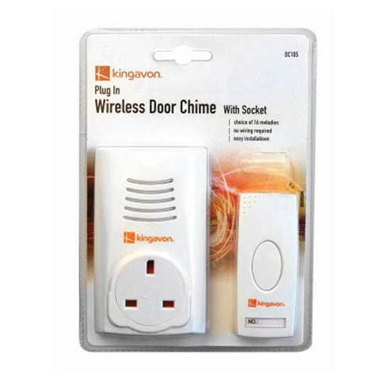 Kingavon Plug in Wireless Door Chime with Socket Door Bell