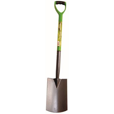 Green Blade Digging Spade with Plastic Coated Steel Shaft