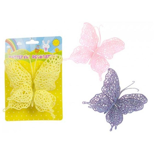 Easter Glitter Clip On Butterfly