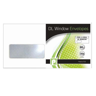 35 DL White Window Envelopes