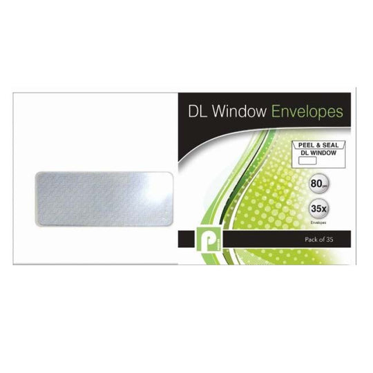 35 DL White Window Envelopes