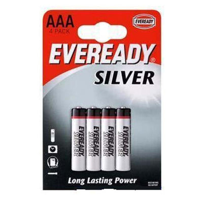 12 cards of Eveready Silver 4 pack AAA 83p card