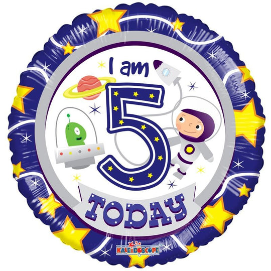 “I am 5 Today” Design Birthday Foil Balloon 18"